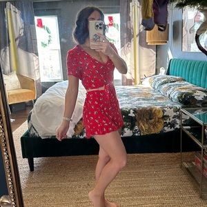 American Eagle Floral Crop Shirt/Short Set